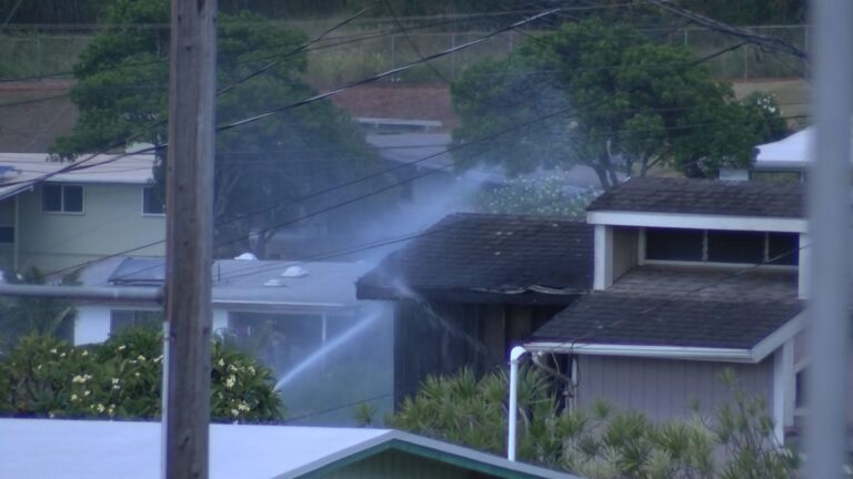 2 hospitalized, 3 displaced after Halawa house fire