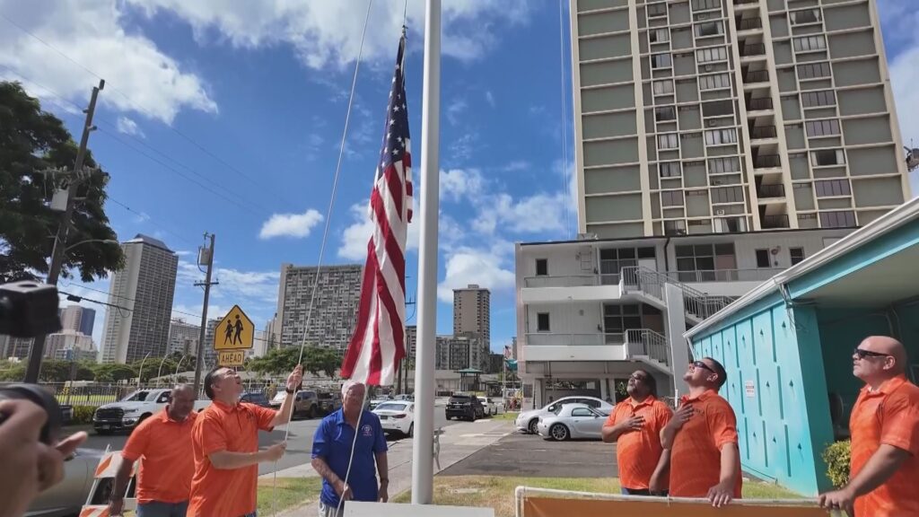 American flag flies proudly again over Oahu veterans clubhouse